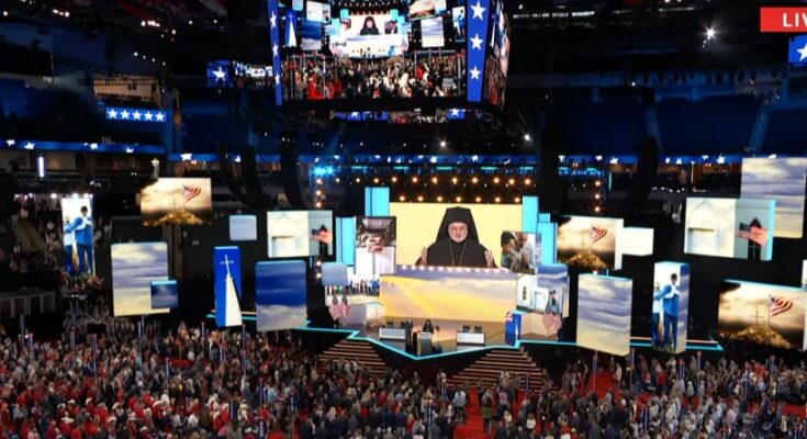 Archbishop Elpidophoros at the Republican National Convention 2024.