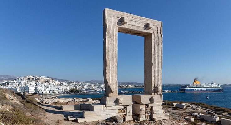 The Portara, the lintel of Lygdamis' Temple of Apollo at Naxos