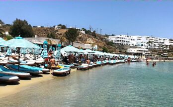 Mykonos heatwave beach