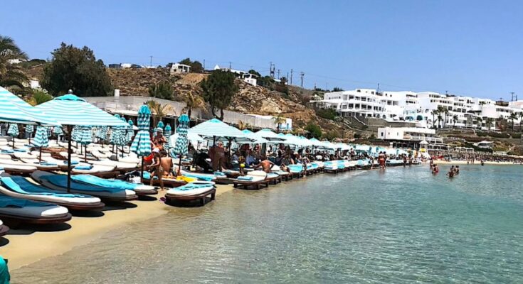 Mykonos heatwave beach