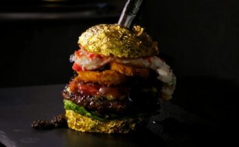 Hamburger covered in Gold