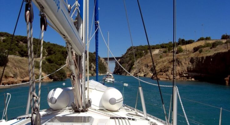 sailing Corinth Canal