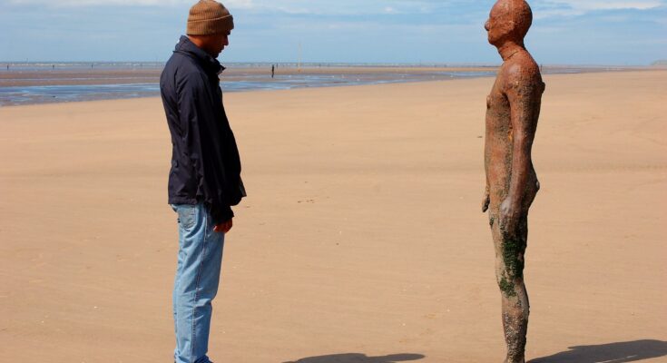 One of the creepy Kent statues made by Antony Gormely.