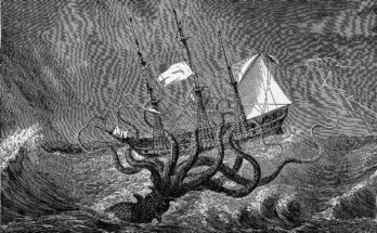 A Kraken attacking a ship