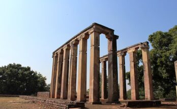 Greek temple, stupa site in sanchi madhya pradesh india