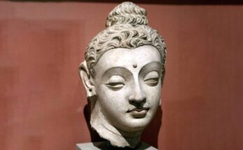 Bust of Buddha with Greek like appearance.