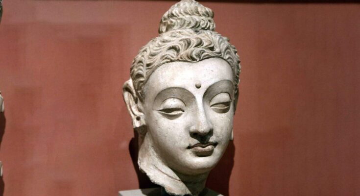 Bust of Buddha with Greek like appearance.