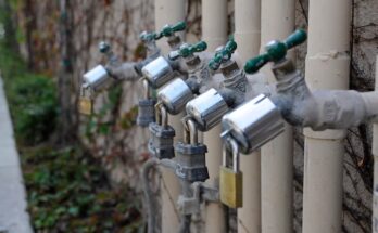 Taps that are locked, reflecting the water shortages