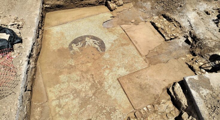 Mosaic Satyrs Eretria Greece