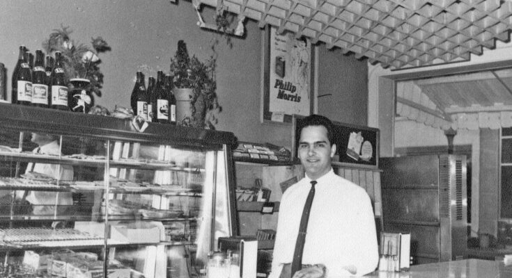 Sotirios “Sam” Panopoulos, the  man responsible for the Hawaiian pizza gastronomic innovation, pictured at one of his restaurants in the late 1960s