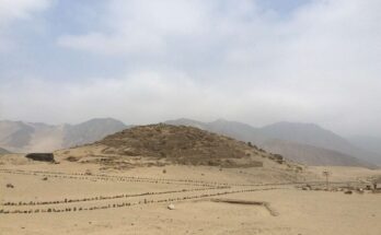 Cidade Sagrada de Caral Supe, Peru.