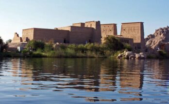 Underwater rock carvings of ancient Egyptian pharaohs found in Aswan Egypt.