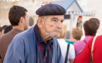 A Greek pensioner, depicting the age group that will work beyond retirement in Greece.