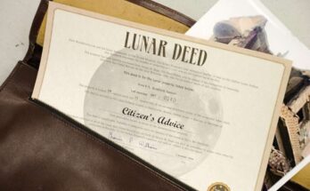 The lunar deed showing the land ownership on the moon