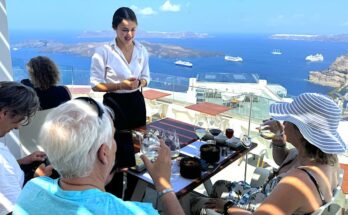 Wine tasting on Santorini.