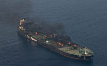 Greek Oil Tanker Set Ablaze by a Houthi Strike Towed to Safety