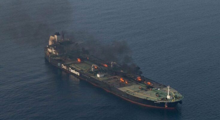 Greek Oil Tanker Set Ablaze by a Houthi Strike Towed to Safety