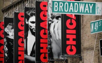 Banners of the Broadway musical Chicago