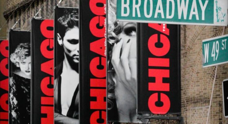 Banners of the Broadway musical Chicago