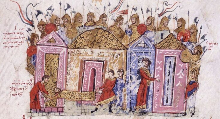 Depiction of the Varangian Guard, Joannis Scylitza, 12th century