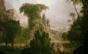 Painting of the Garden of Eden by Thomas Cole