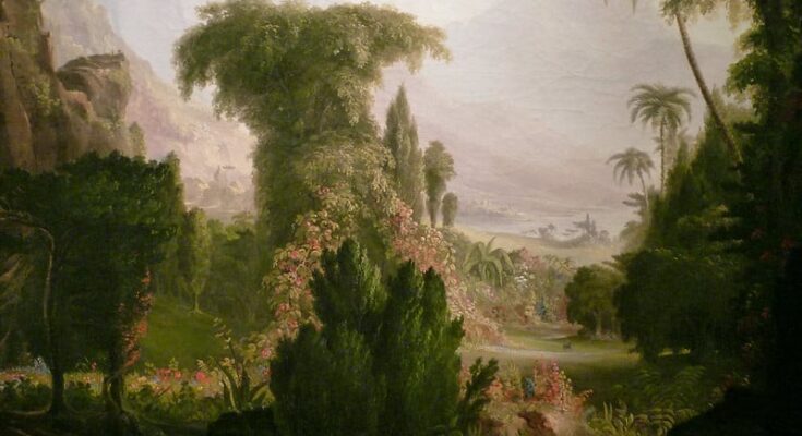 Painting of the Garden of Eden by Thomas Cole