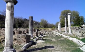 Ruins of ancient Edessa, supposedly founded by Caranus of Macedon