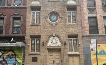 The Kehila Kedosha Janina Synagogue at 208 Broome Street, Manhattan, New York.