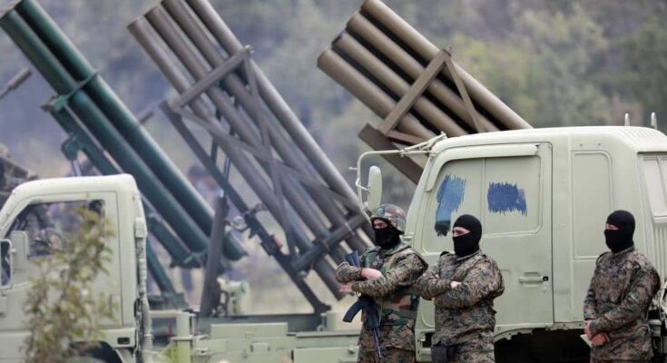 Fighters from the Lebanese militant group Hezbollah carried out a training exercise