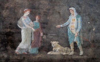 fresco from Pompeii, showing Trojan prince Paris with Helen of Troy (1st century AD)