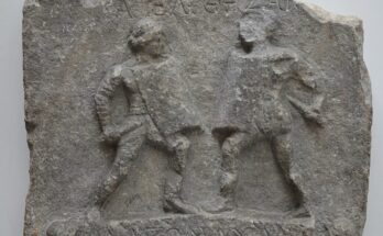 Marble relief with female gladiators/fighters