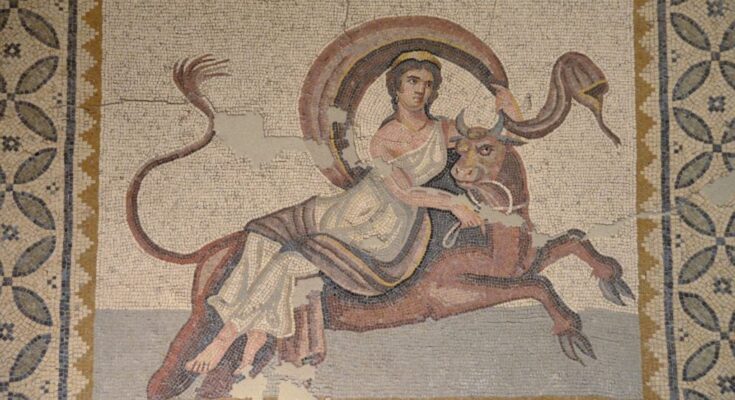 Europa and Zeus in the form of Bull