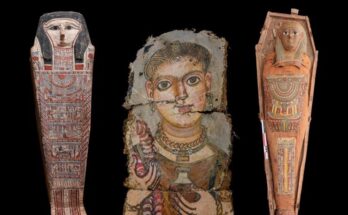 Fayoum greek and roman portraits and mummies in Egypt