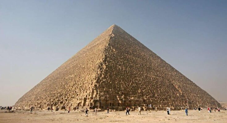 The Great Pyramid of Giza, Egypt’s largest ancient pyramid, standing under a clear sky.